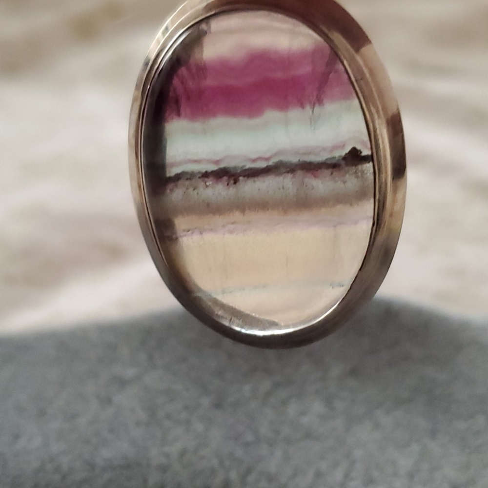 Sterling Silver 🌈 Fluorite Pendant